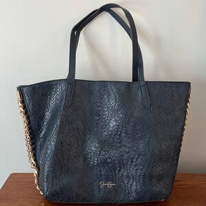 Jessica Simpson Large Woven Tote Bag, Navy Blue